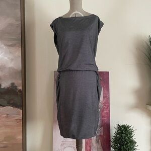 Athleta Charcoal Ruched Dress